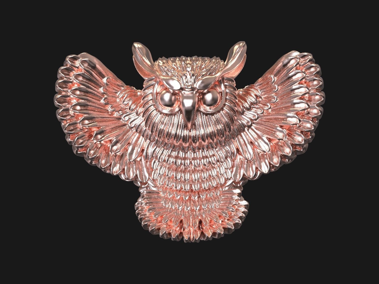 Owl pendant 3D print model 3D print model_26