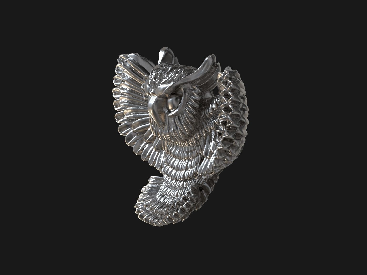 Owl pendant 3D print model 3D print model_17
