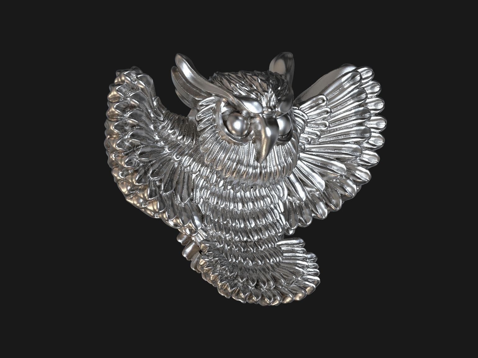 Owl pendant 3D print model 3D print model_25