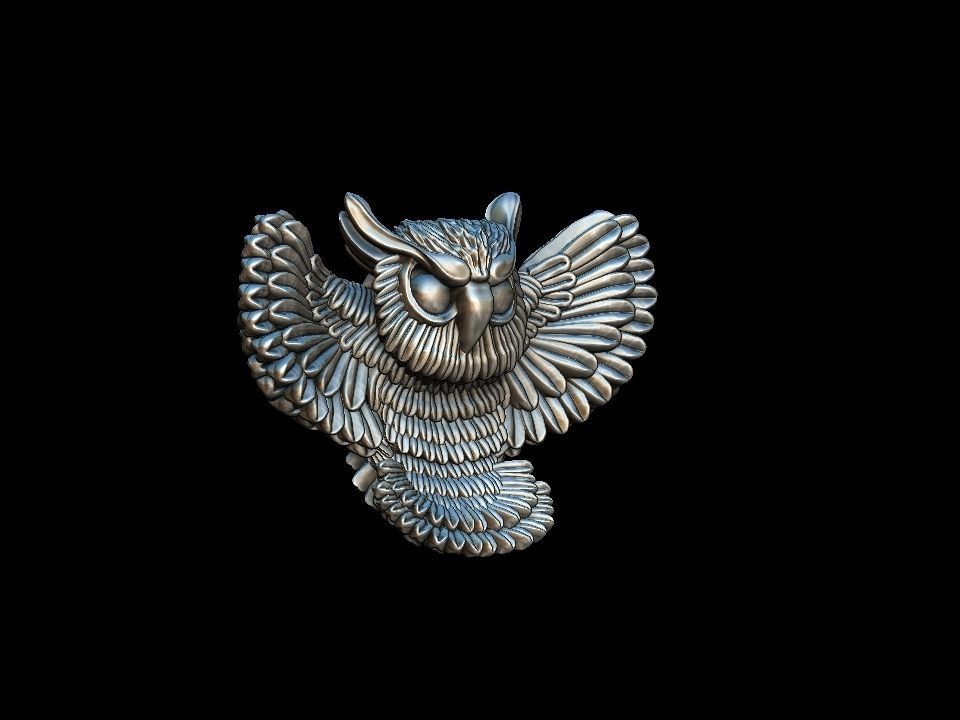 Owl pendant 3D print model 3D print model_13