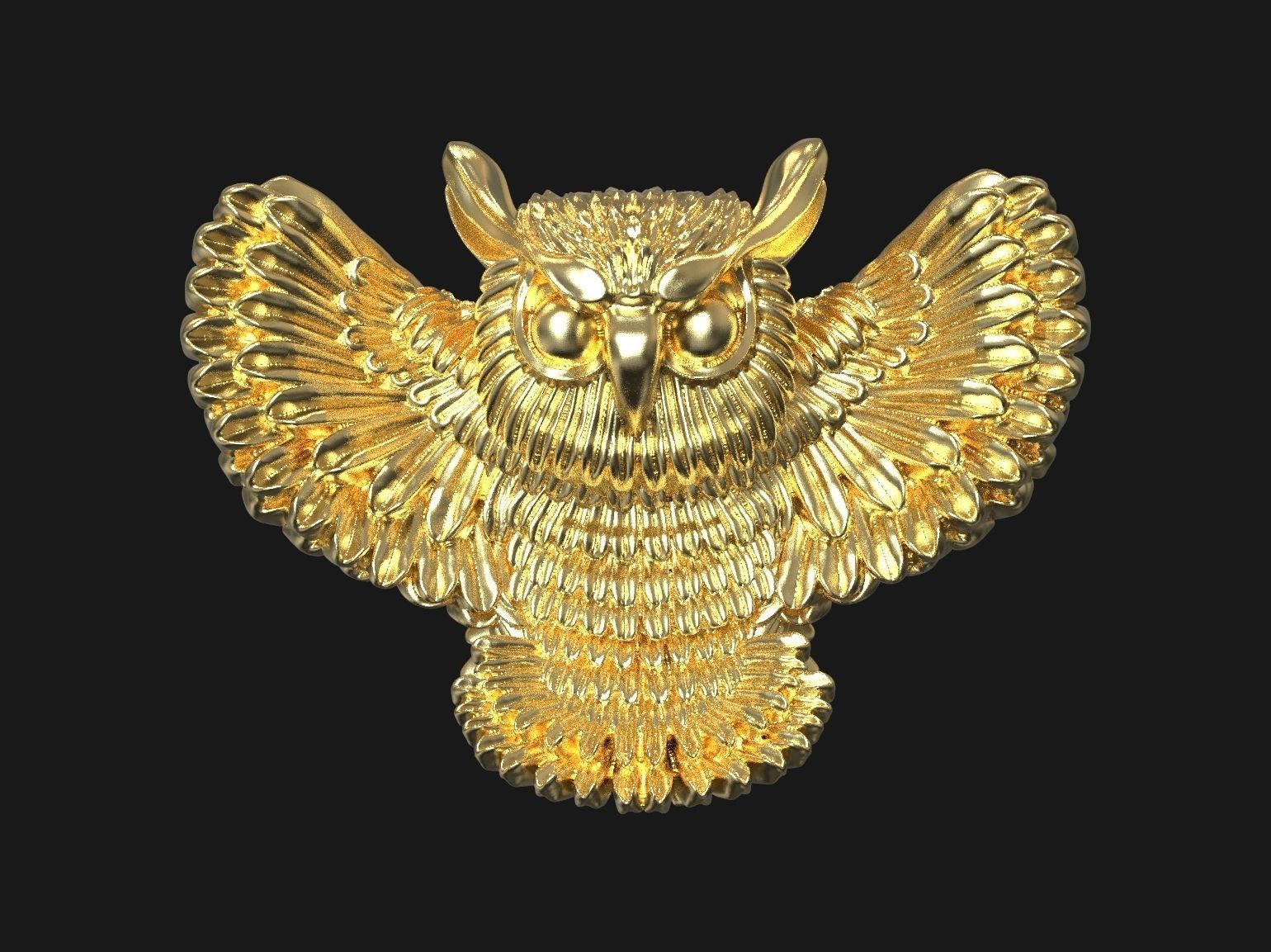 Owl pendant 3D print model 3D print model_27