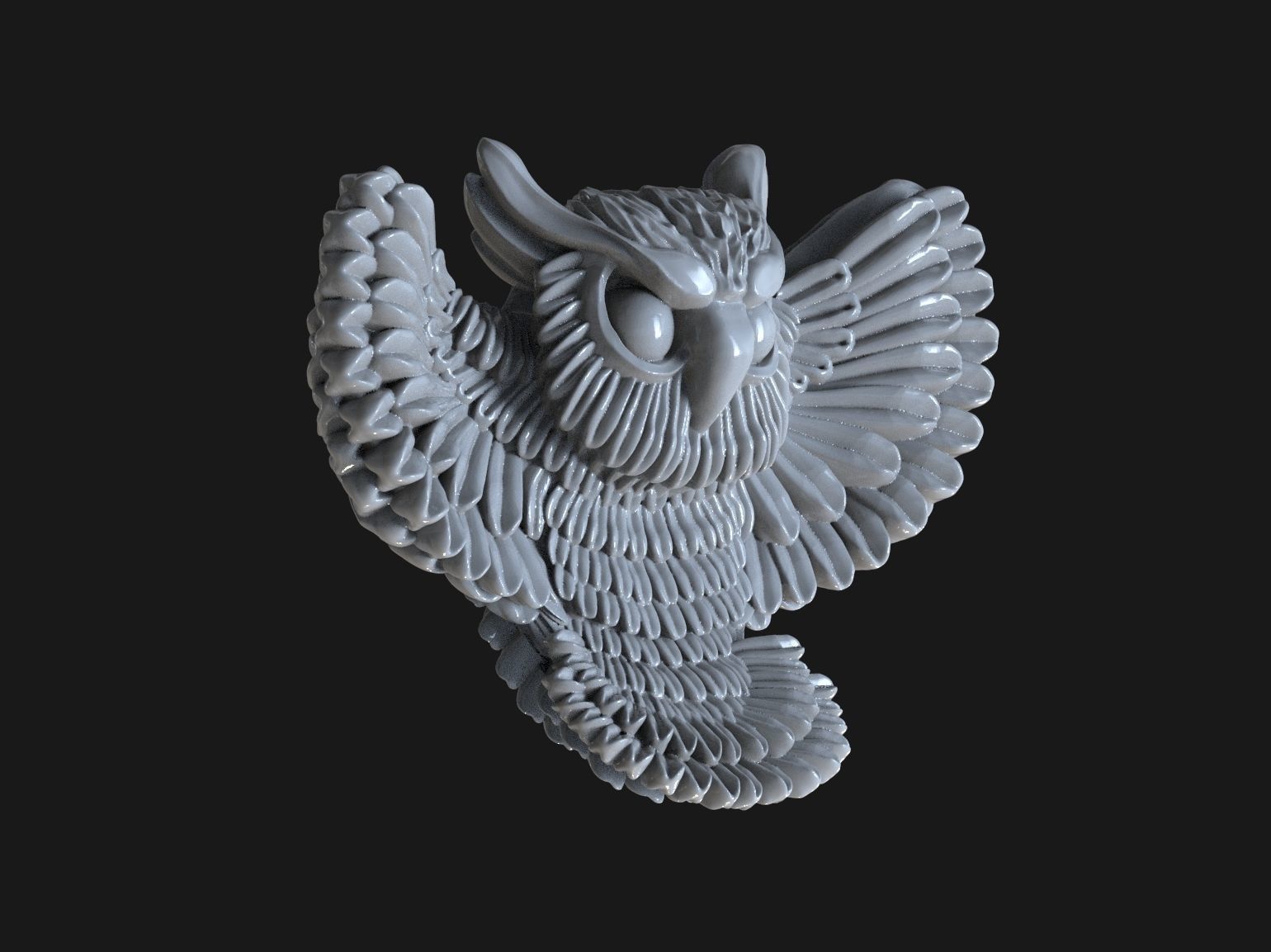 Owl pendant 3D print model 3D print model_36