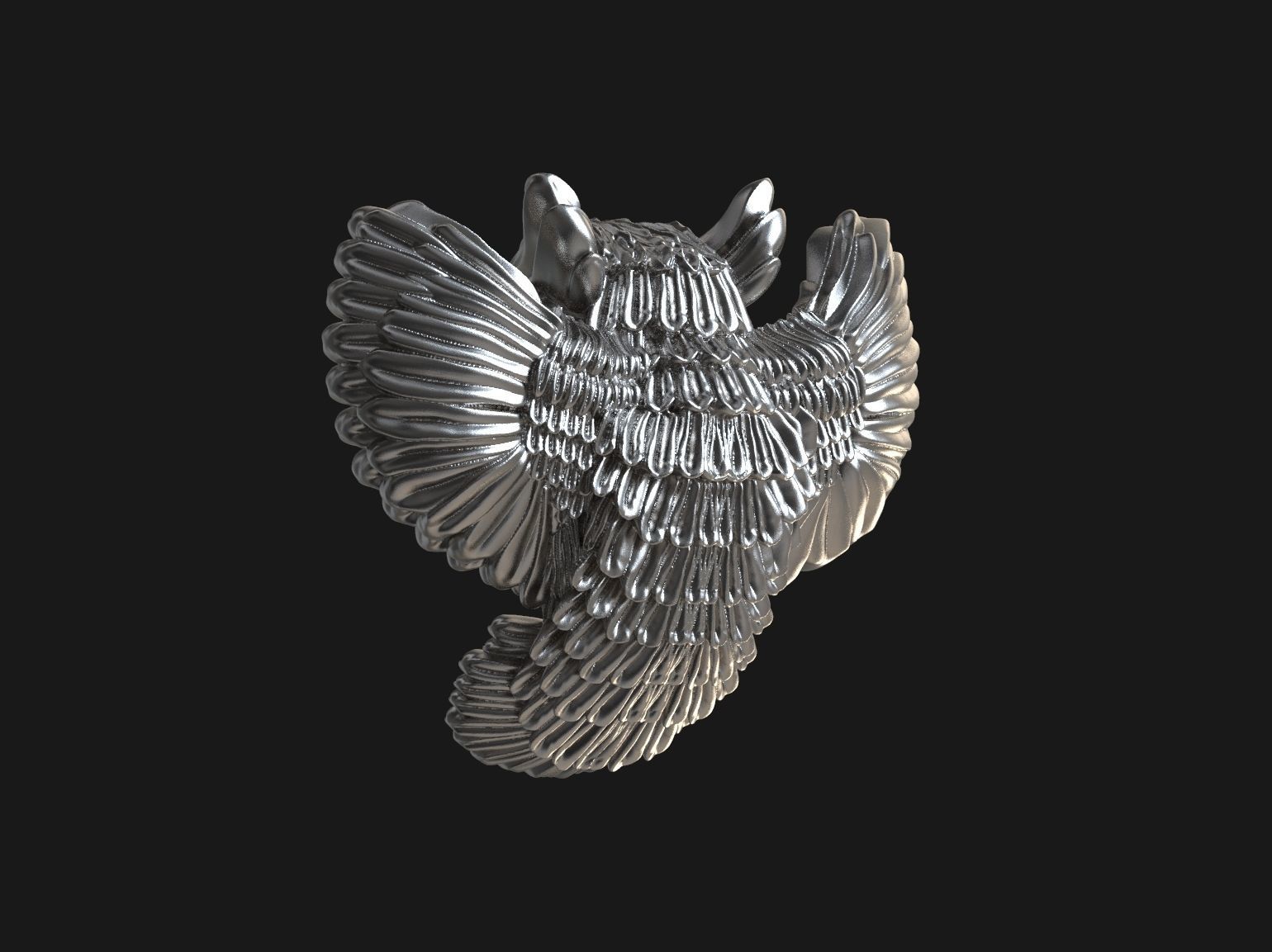 Owl pendant 3D print model 3D print model_20