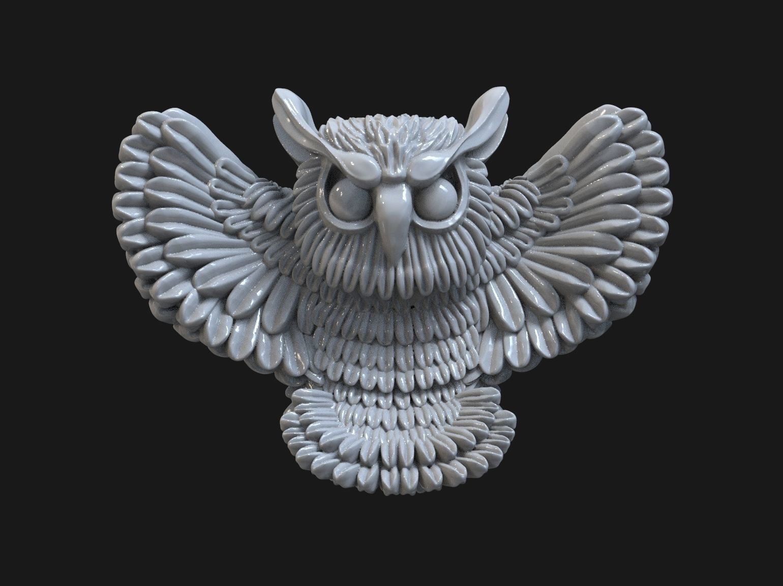Owl pendant 3D print model 3D print model_39