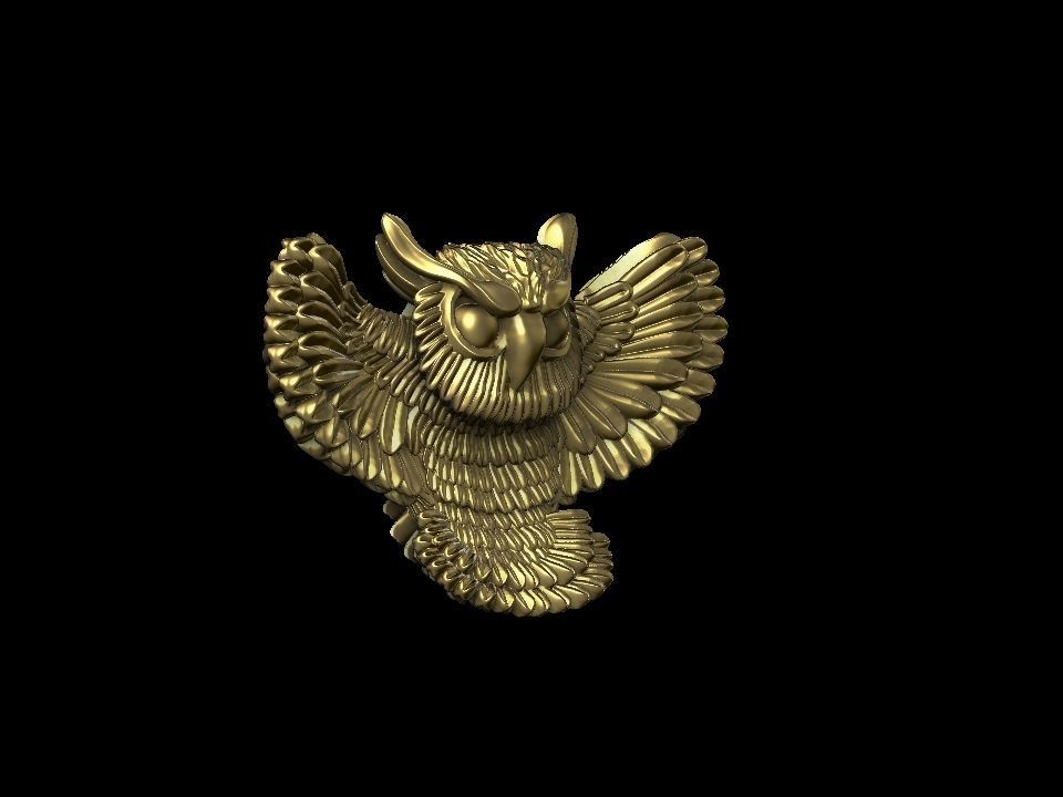 Owl pendant 3D print model 3D print model_11