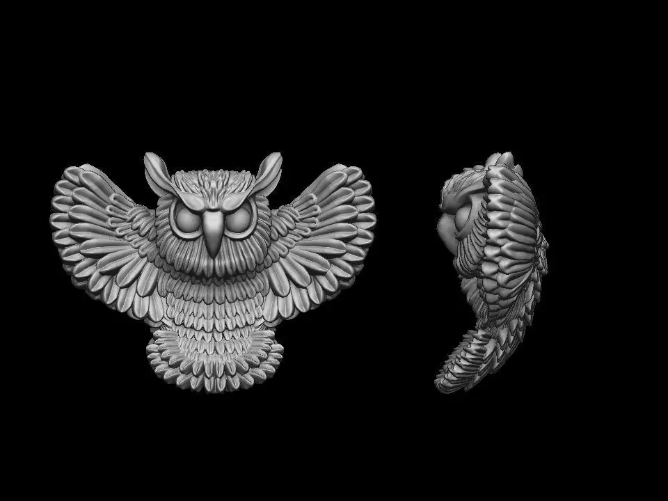 Owl pendant 3D print model 3D print model_0