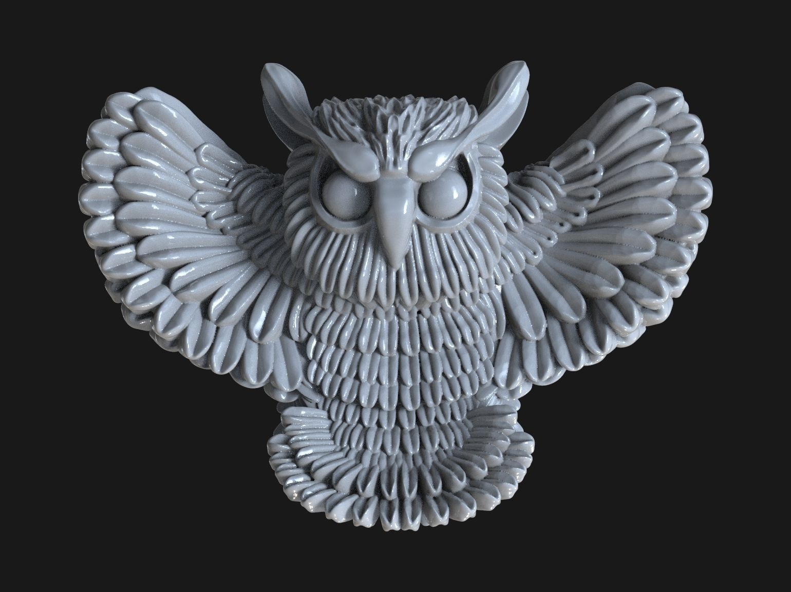 Owl pendant 3D print model 3D print model_31