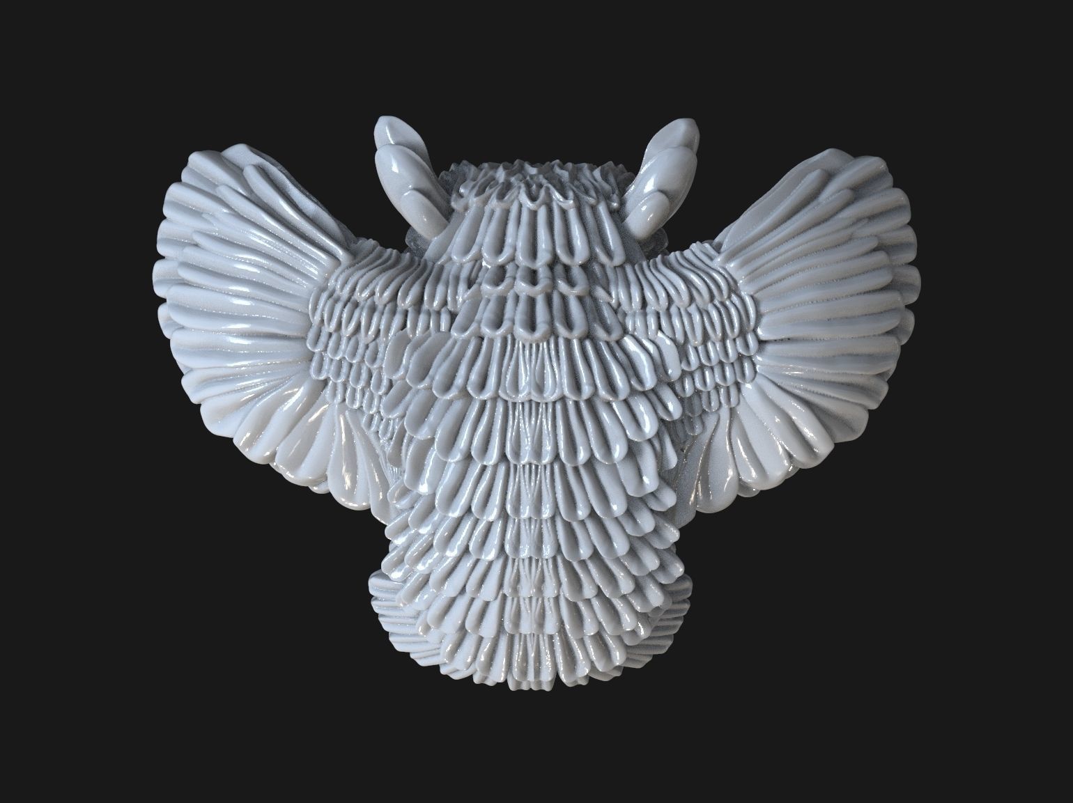Owl pendant 3D print model 3D print model_34
