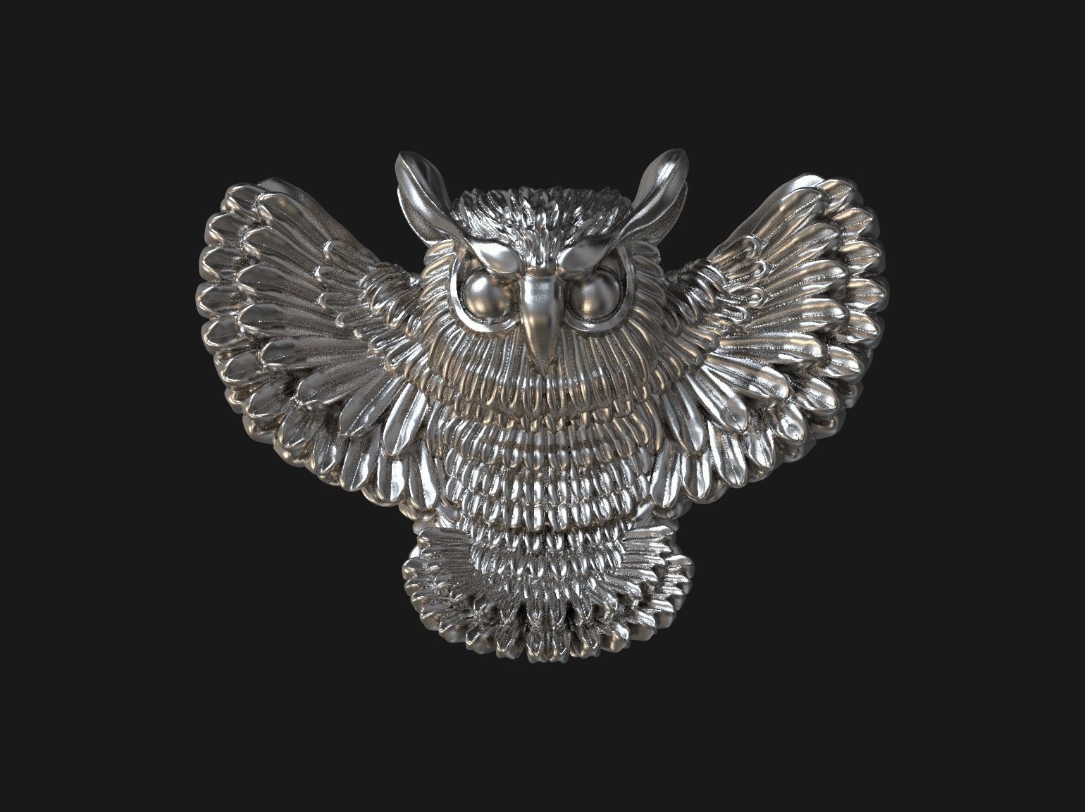Owl pendant 3D print model 3D print model_4