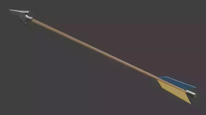 Arrow arrowhead with wooden handle 3D model