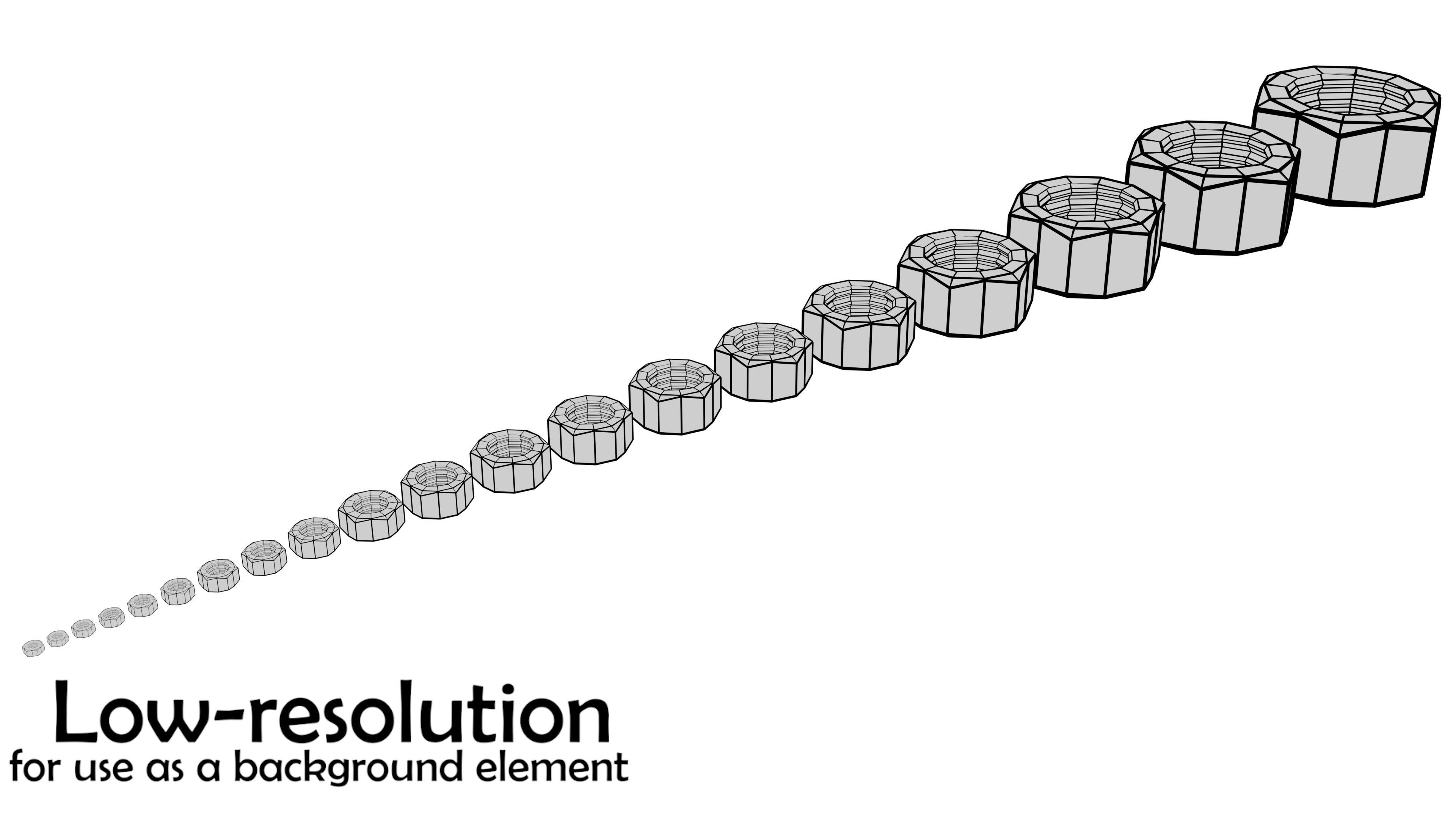 Nuts clean used dirty Low-poly 3D model_8