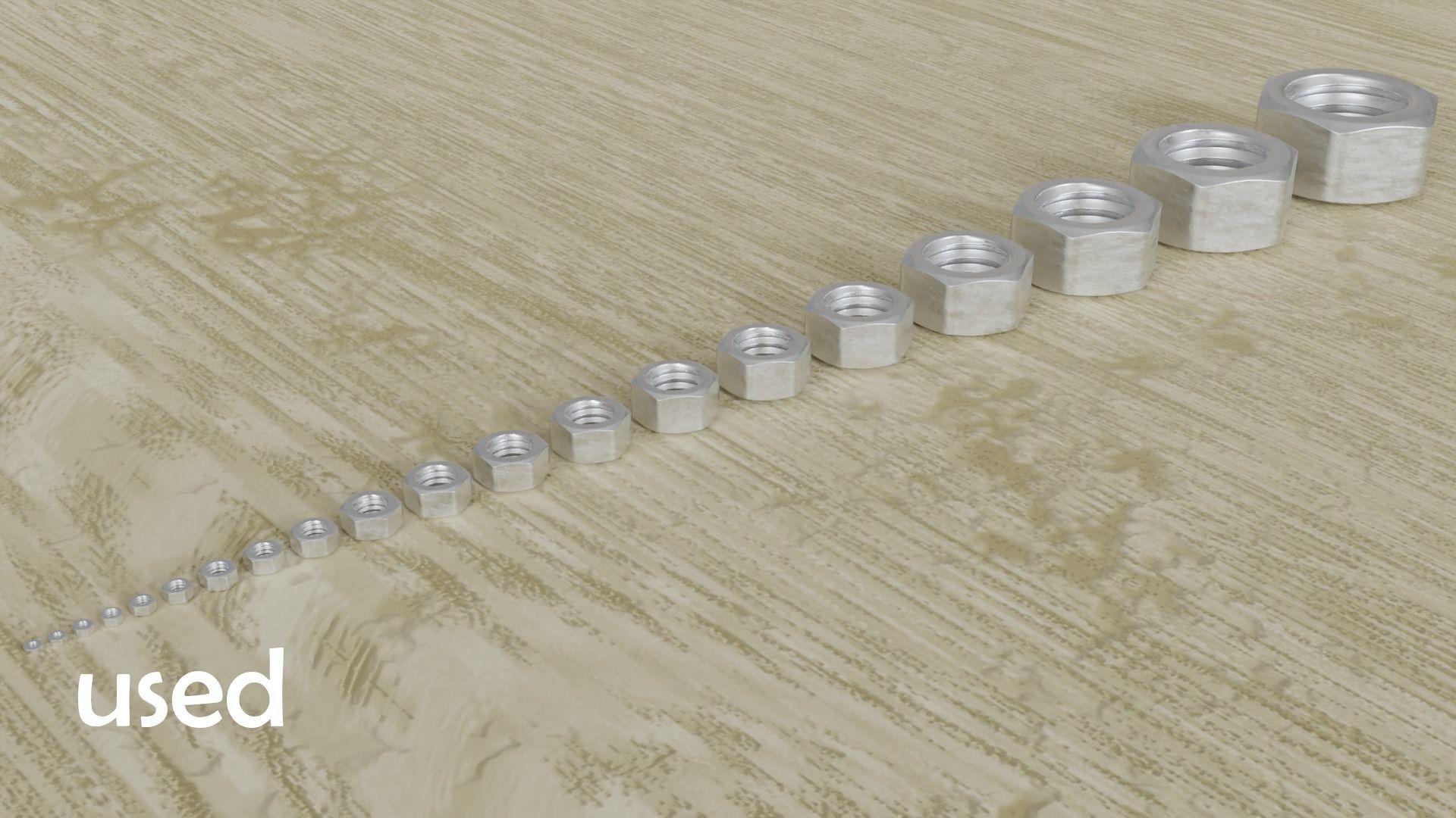 Nuts clean used dirty Low-poly 3D model_5