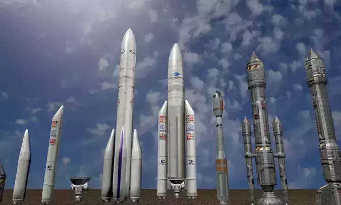 Rocket Modular Pack Low-poly 3D model