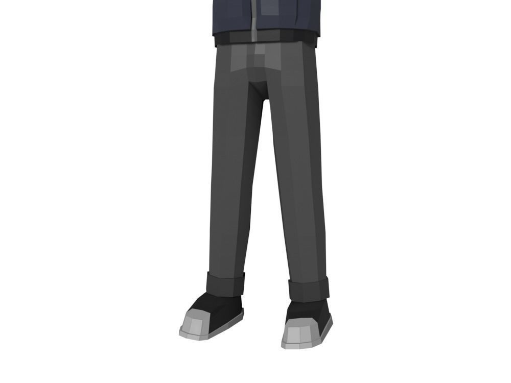 Low-Poly Hacker Anonymous Low Poly 3D rigged model Cartoon Low-poly 3D model_10