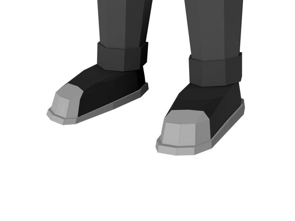 Low-Poly Hacker Anonymous Low Poly 3D rigged model Cartoon Low-poly 3D model_4