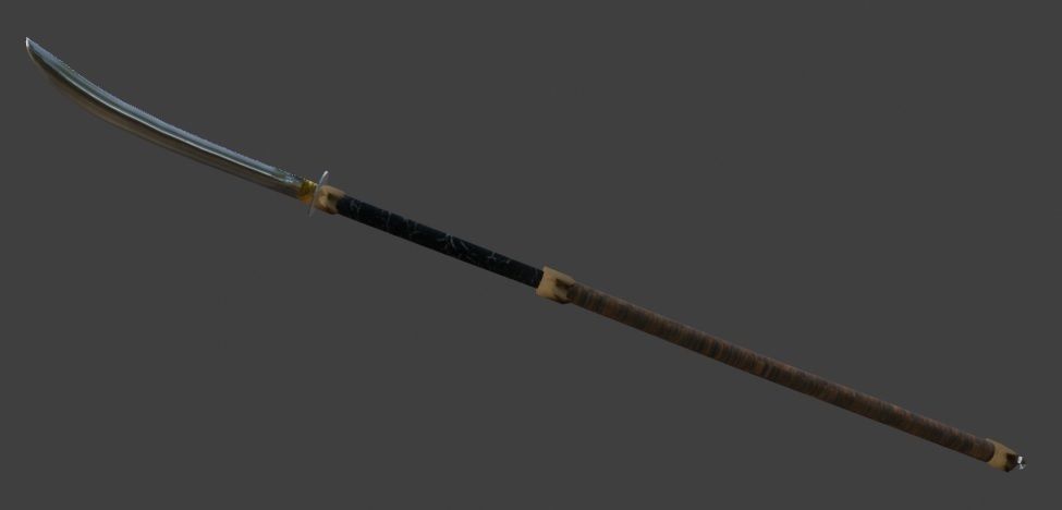 Naginata samurai sword 3D model_1