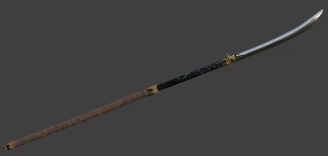 Naginata samurai sword 3D model_0
