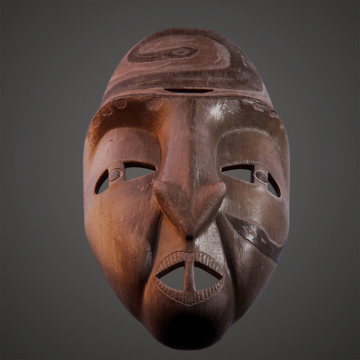Voodoo mask Low-poly 3D model_6