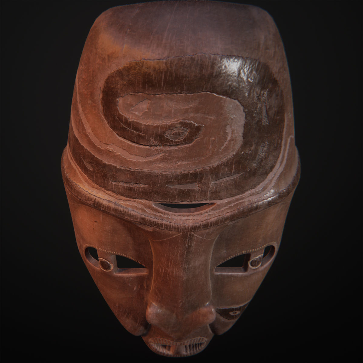 Voodoo mask Low-poly 3D model_5