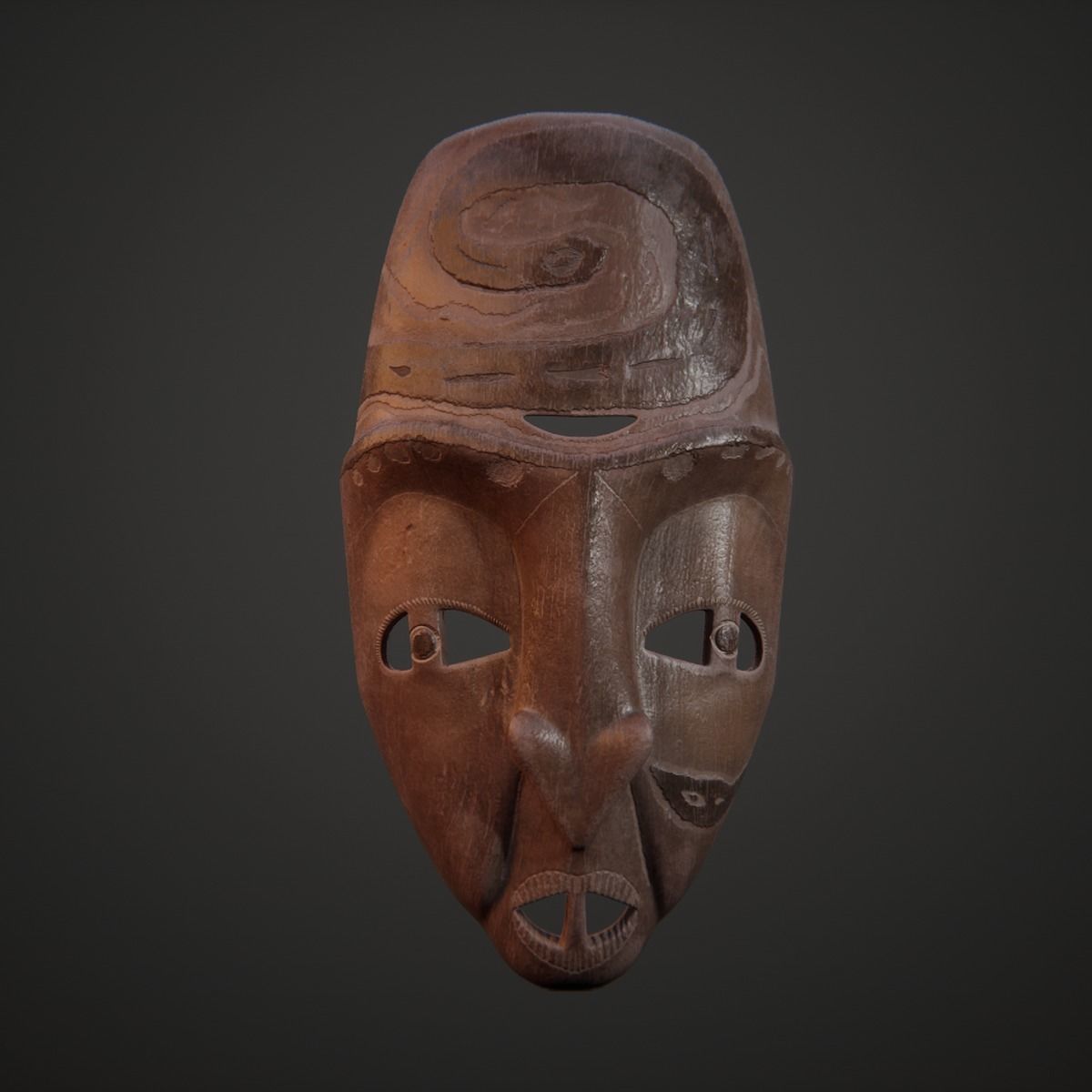 Voodoo mask Low-poly 3D model_2