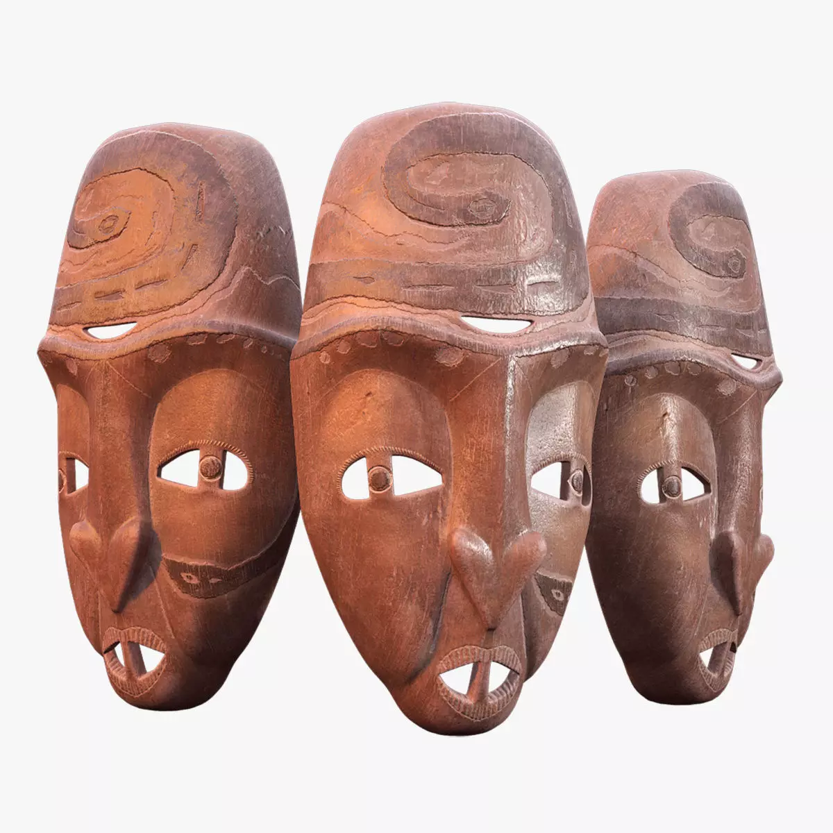 Voodoo mask Low-poly 3D model_0