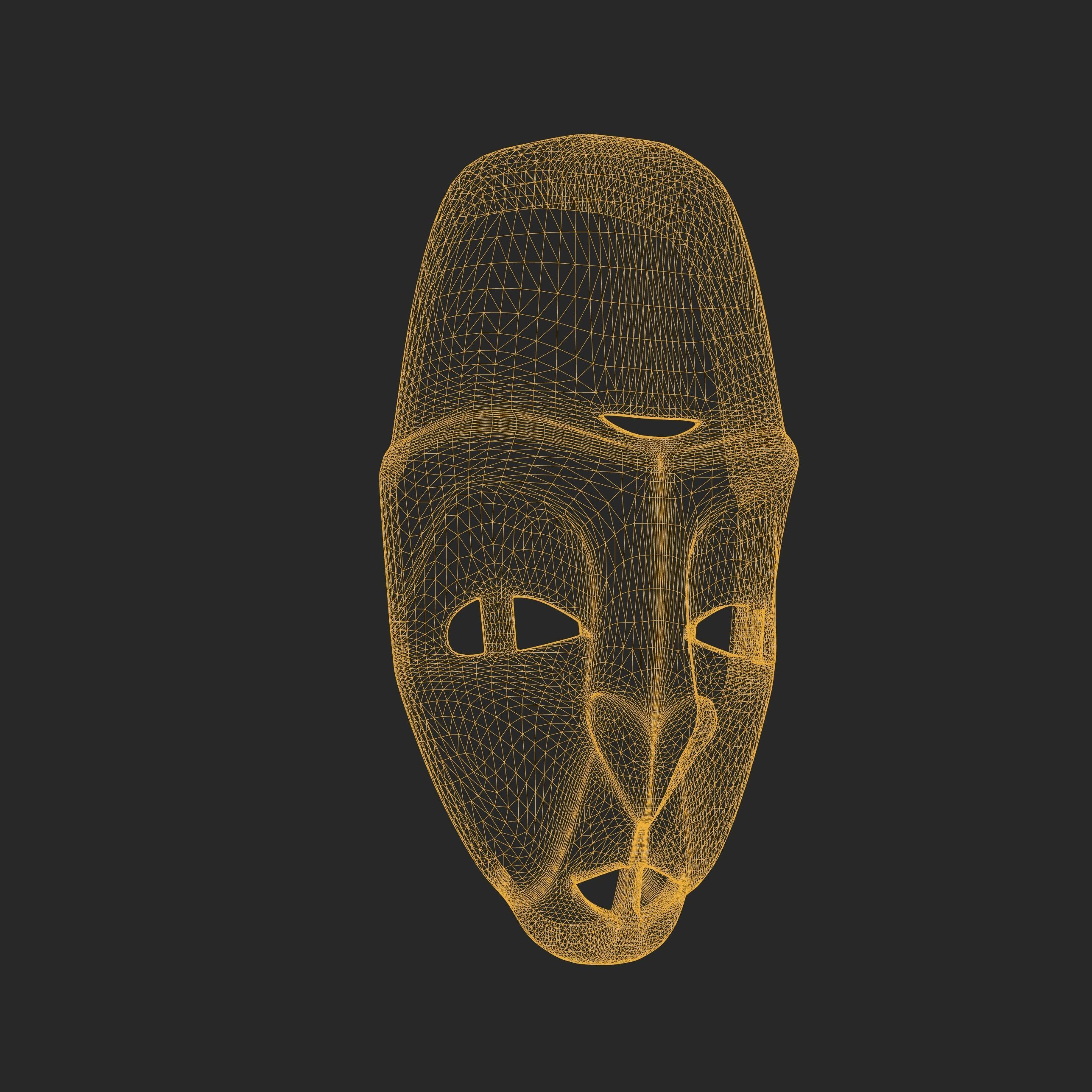 Voodoo mask Low-poly 3D model_7