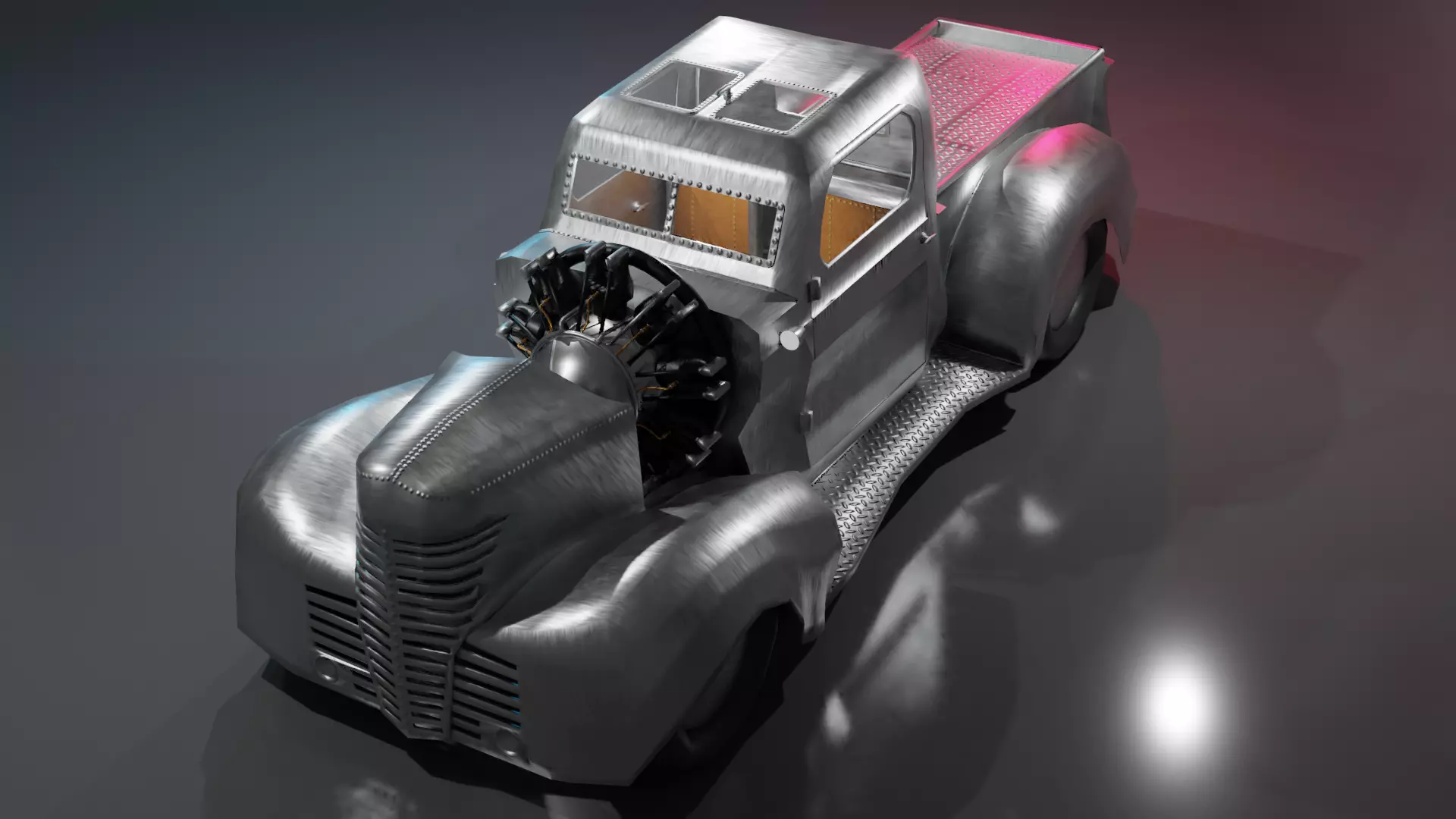 Airplane Engine Truck Low-poly 3D model