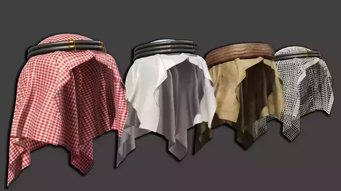 Arab Headwear Collection 3D model