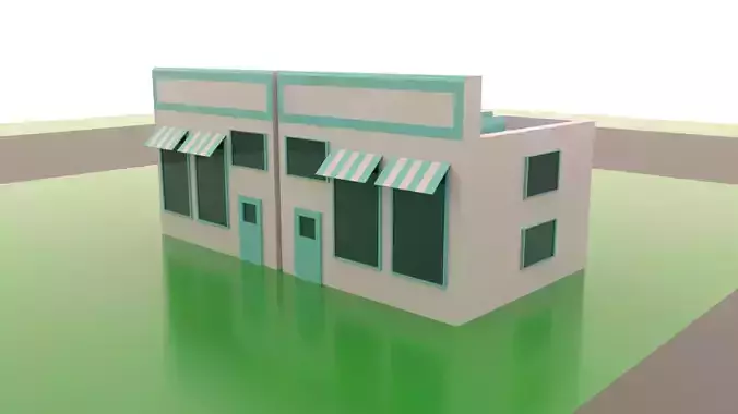 Low poly business building store
