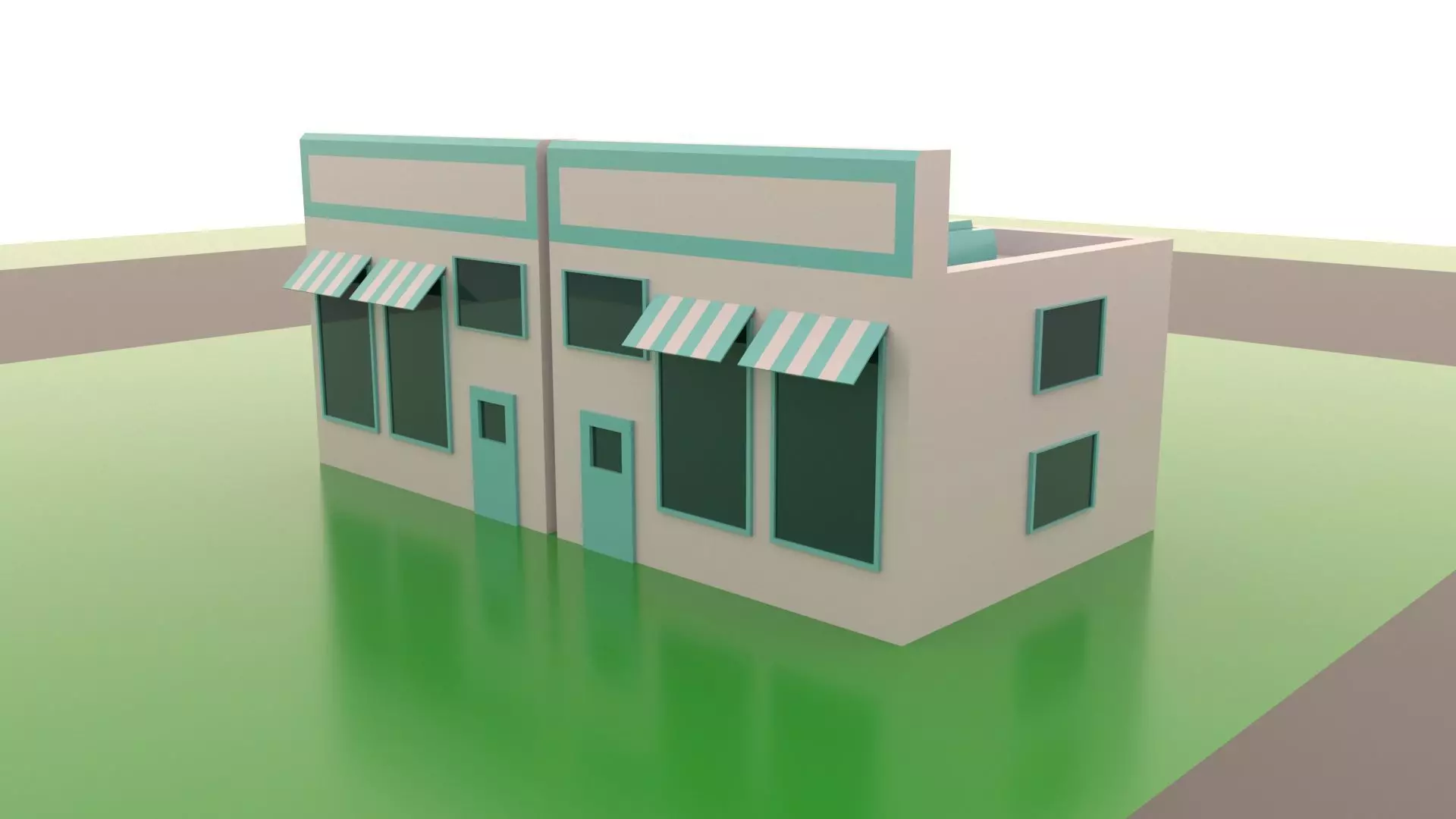 Low poly business building store Free low-poly 3D model