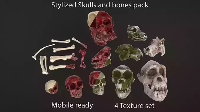 Stylized Skulls and bones pack