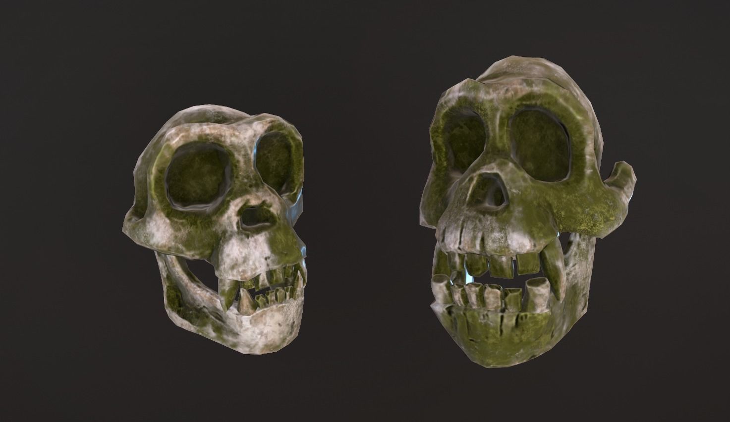 Stylized Skulls and bones pack Low-poly 3D model_30