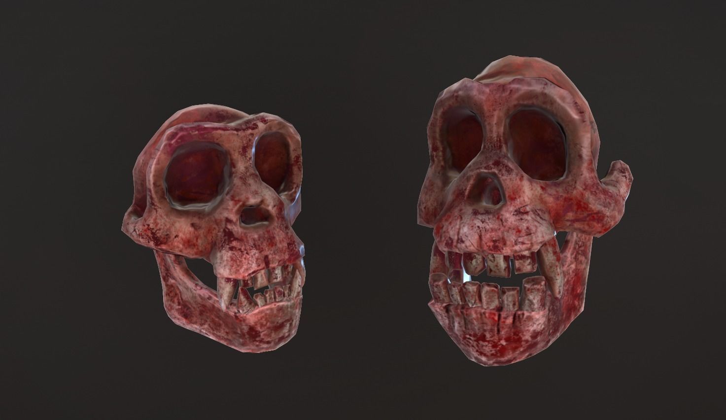 Stylized Skulls and bones pack Low-poly 3D model_27