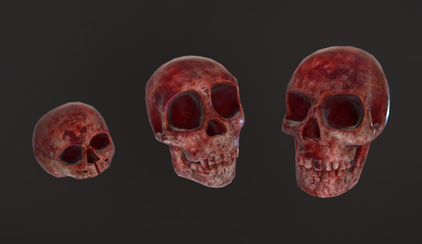 Stylized Skulls and bones pack Low-poly 3D model_22