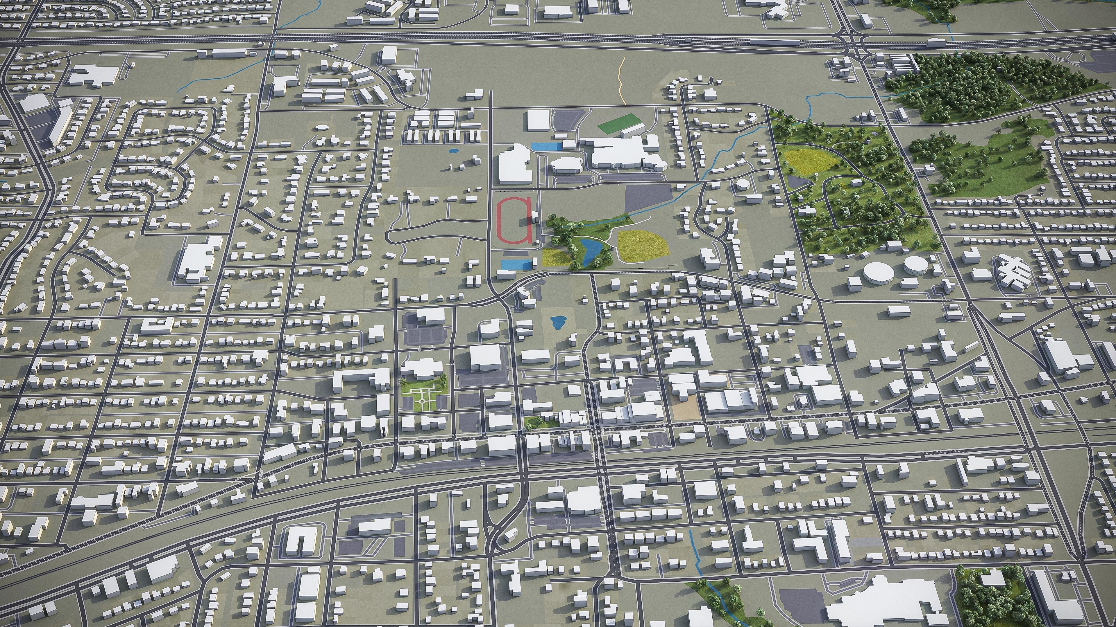 Grand Prairie Low-poly 3D model_2