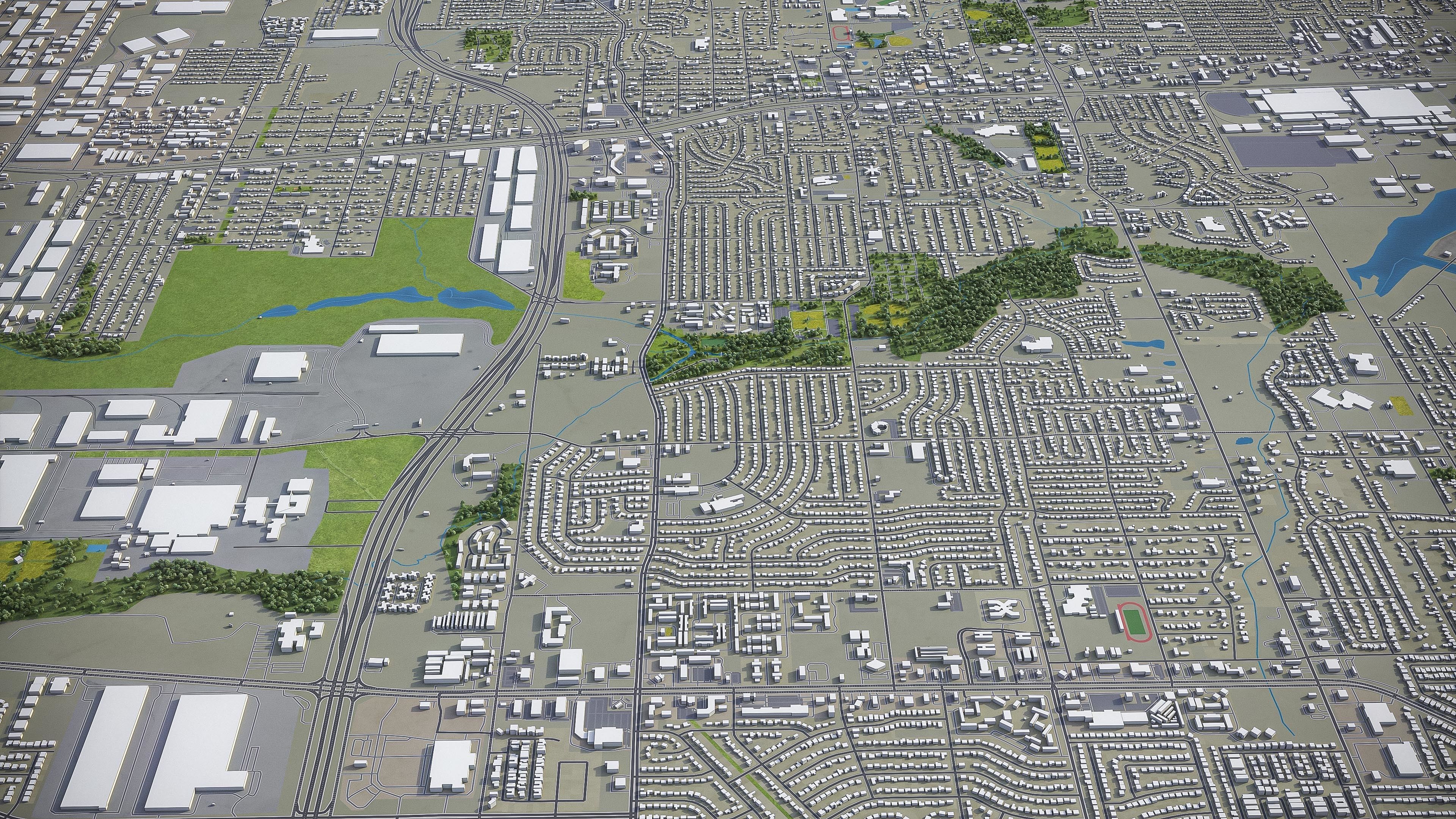 Grand Prairie Low-poly 3D model_5