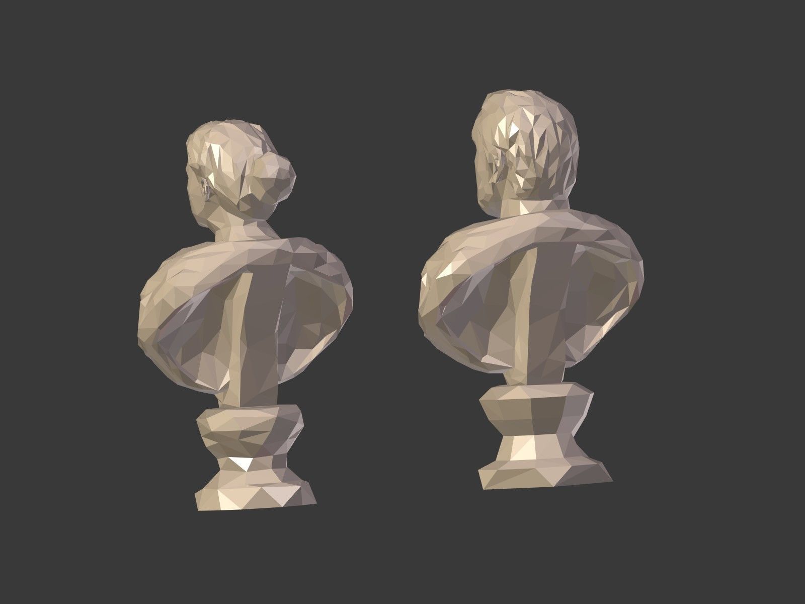 Low Poly busts Low-poly 3D model_7