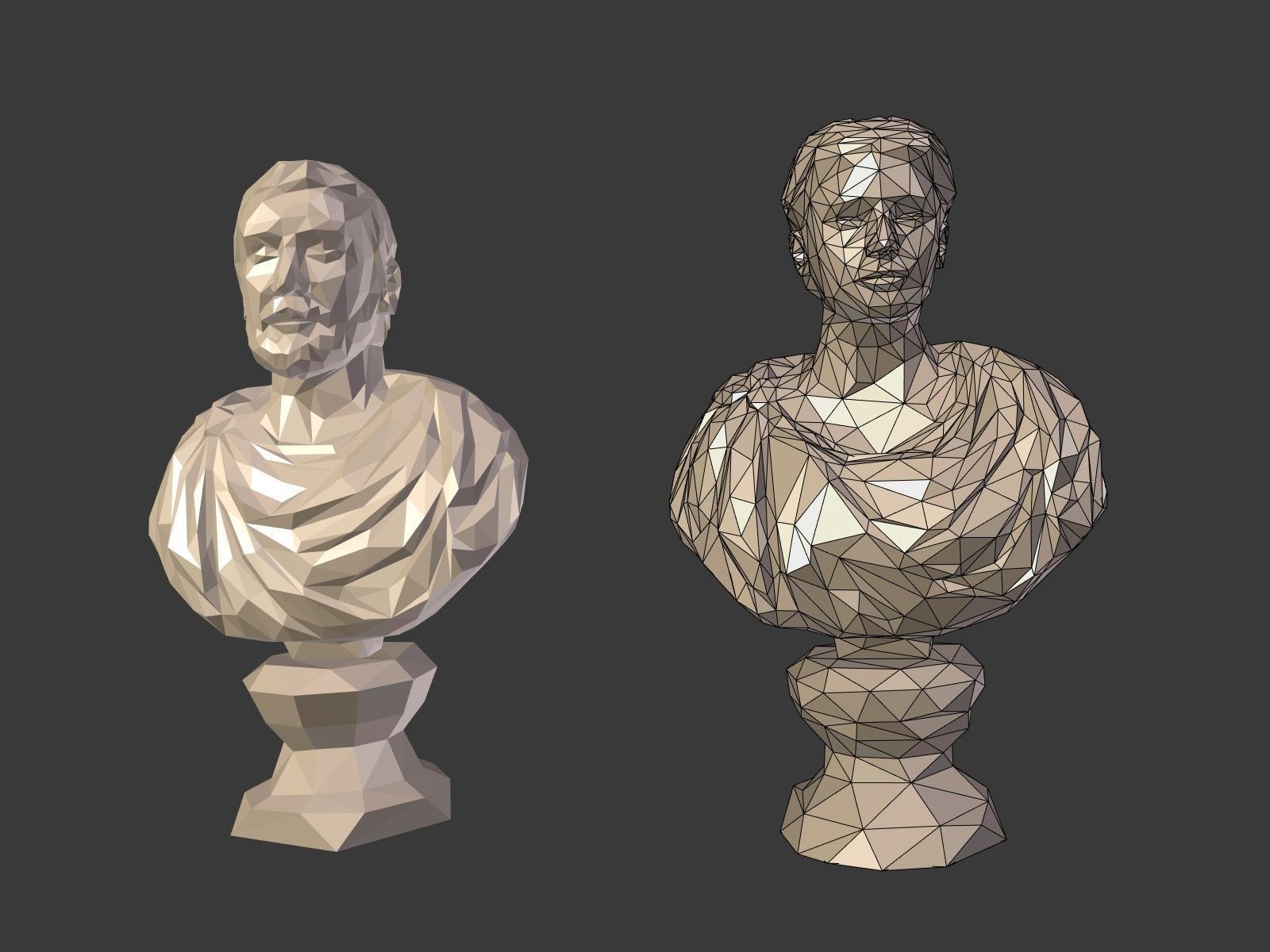 Low Poly busts Low-poly 3D model_2