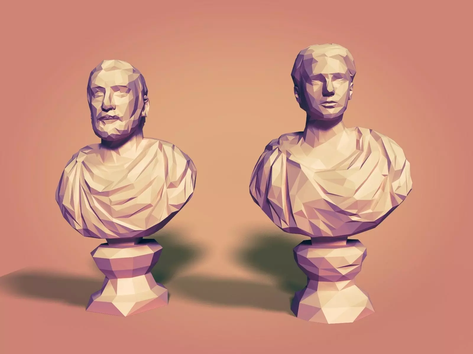 Low Poly busts Low-poly 3D model_0