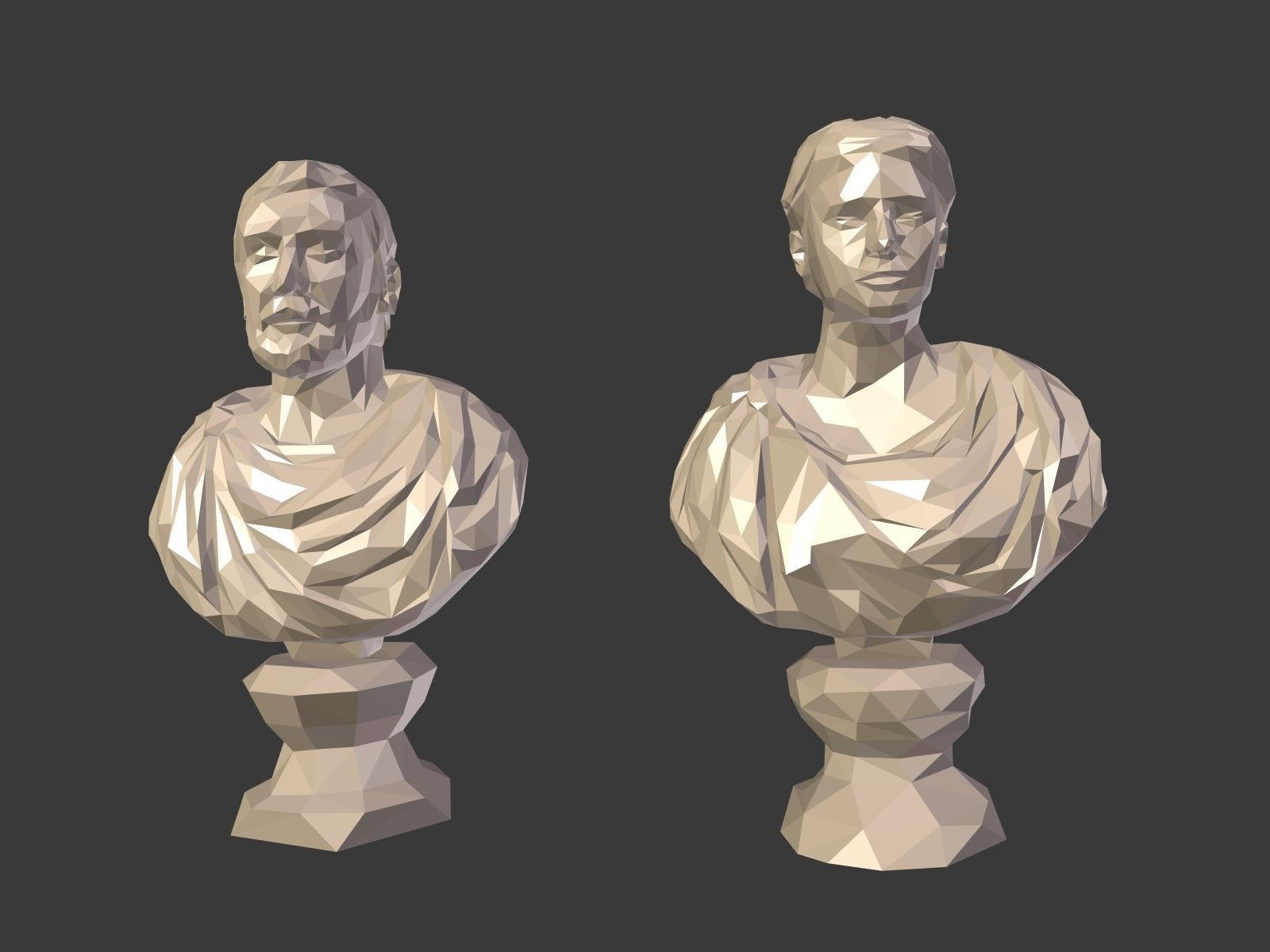 Low Poly busts Low-poly 3D model_1