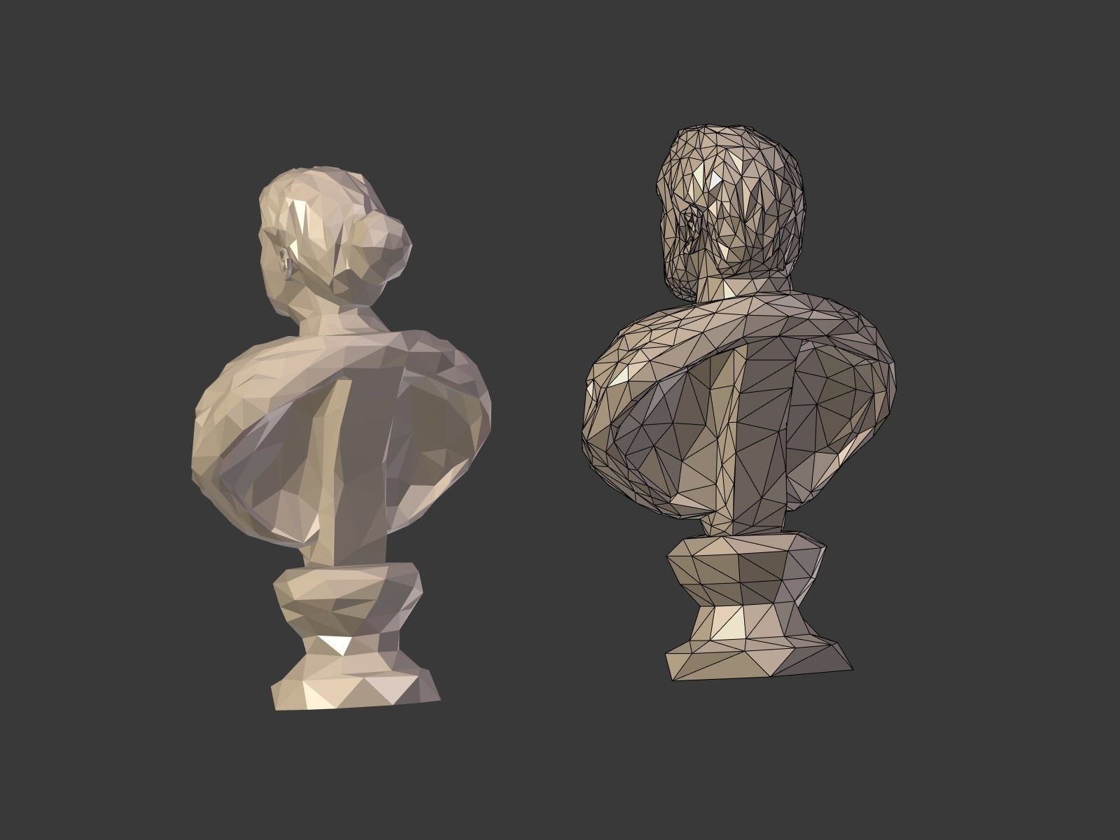 Low Poly busts Low-poly 3D model_9
