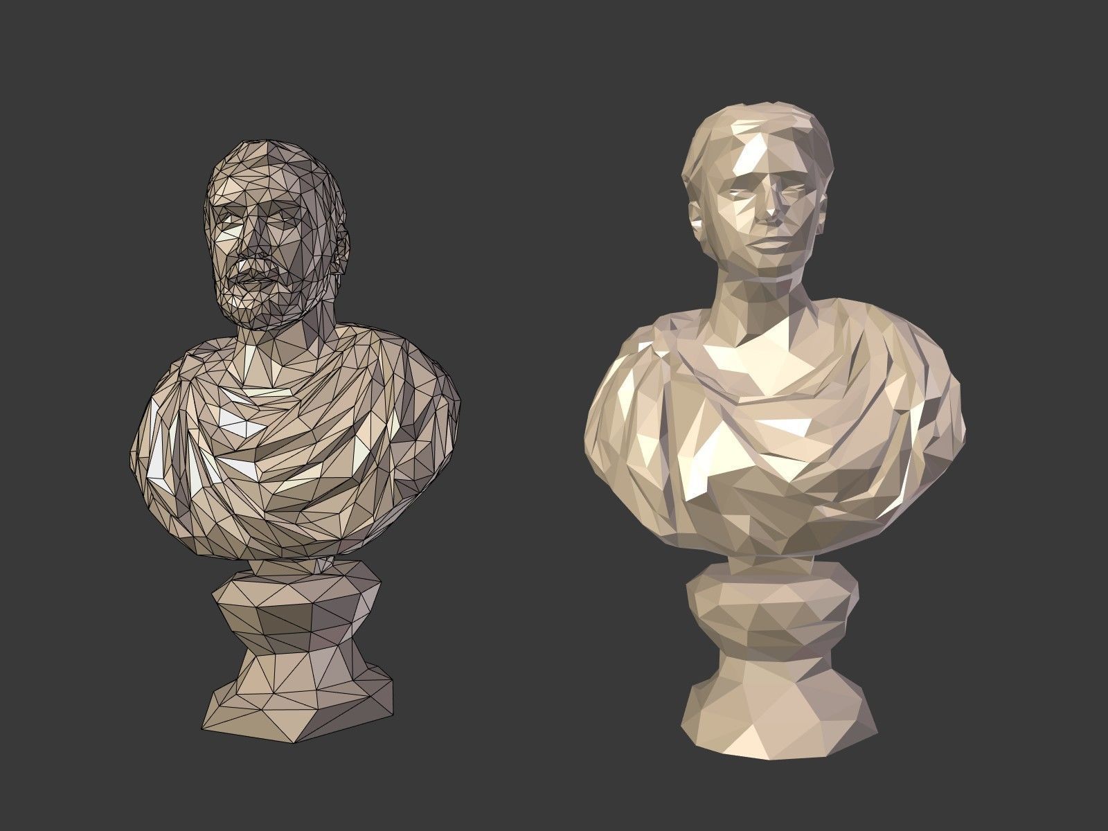 Low Poly busts Low-poly 3D model_3