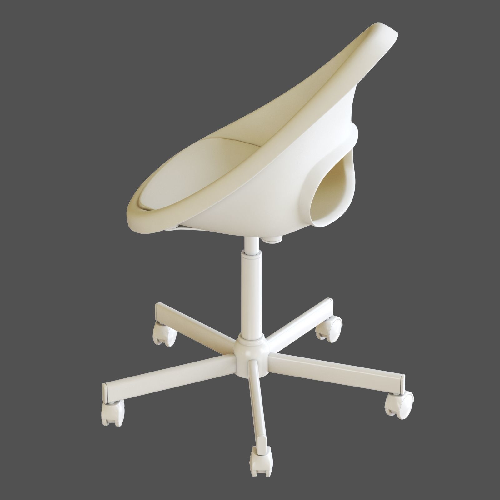 LOBERGET  BLYSKAR Swivel chair white 3D model_1