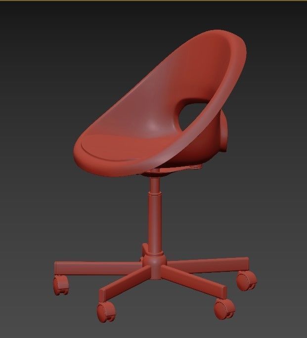 LOBERGET  BLYSKAR Swivel chair white 3D model_3