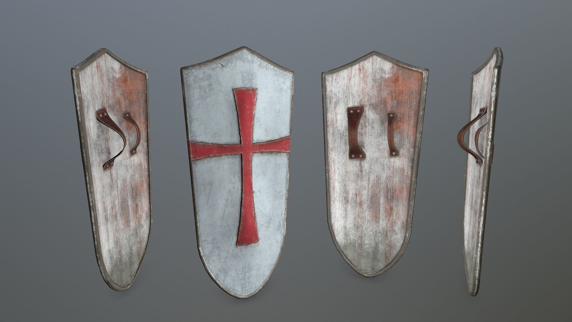 shield set man holding sword and Low-poly 3D model_6