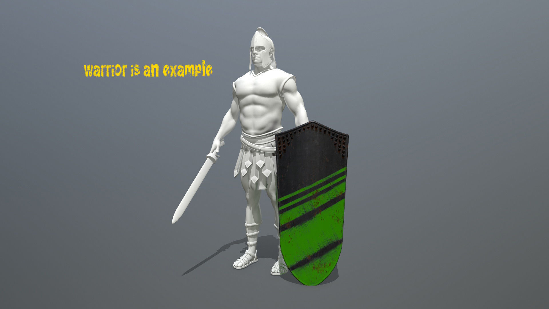 shield set man holding sword and Low-poly 3D model_11