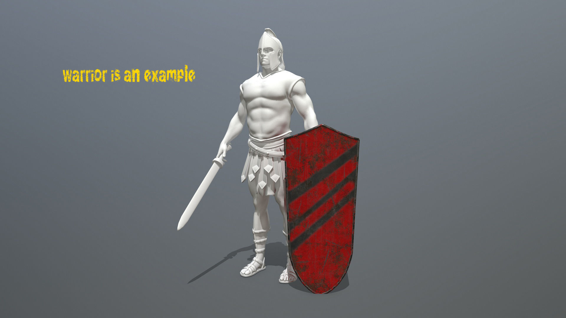 shield set man holding sword and Low-poly 3D model_13