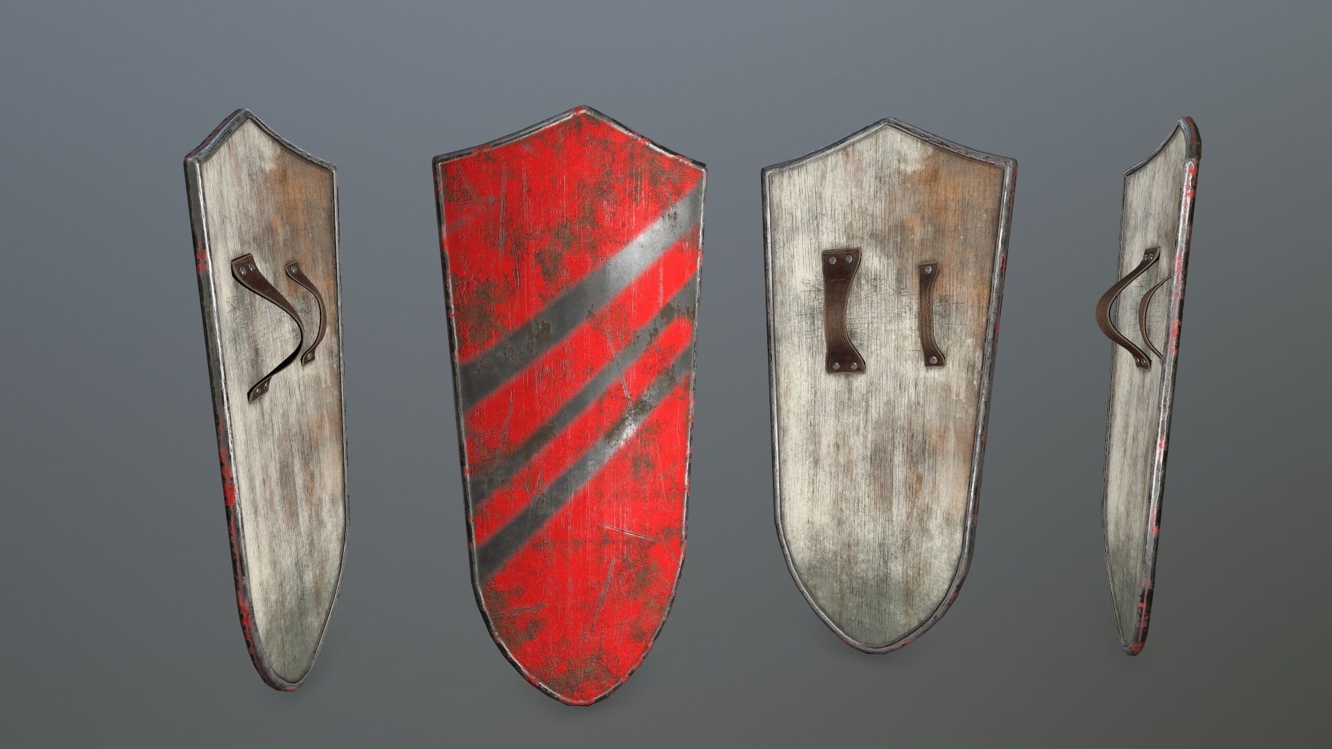 shield set man holding sword and Low-poly 3D model_3