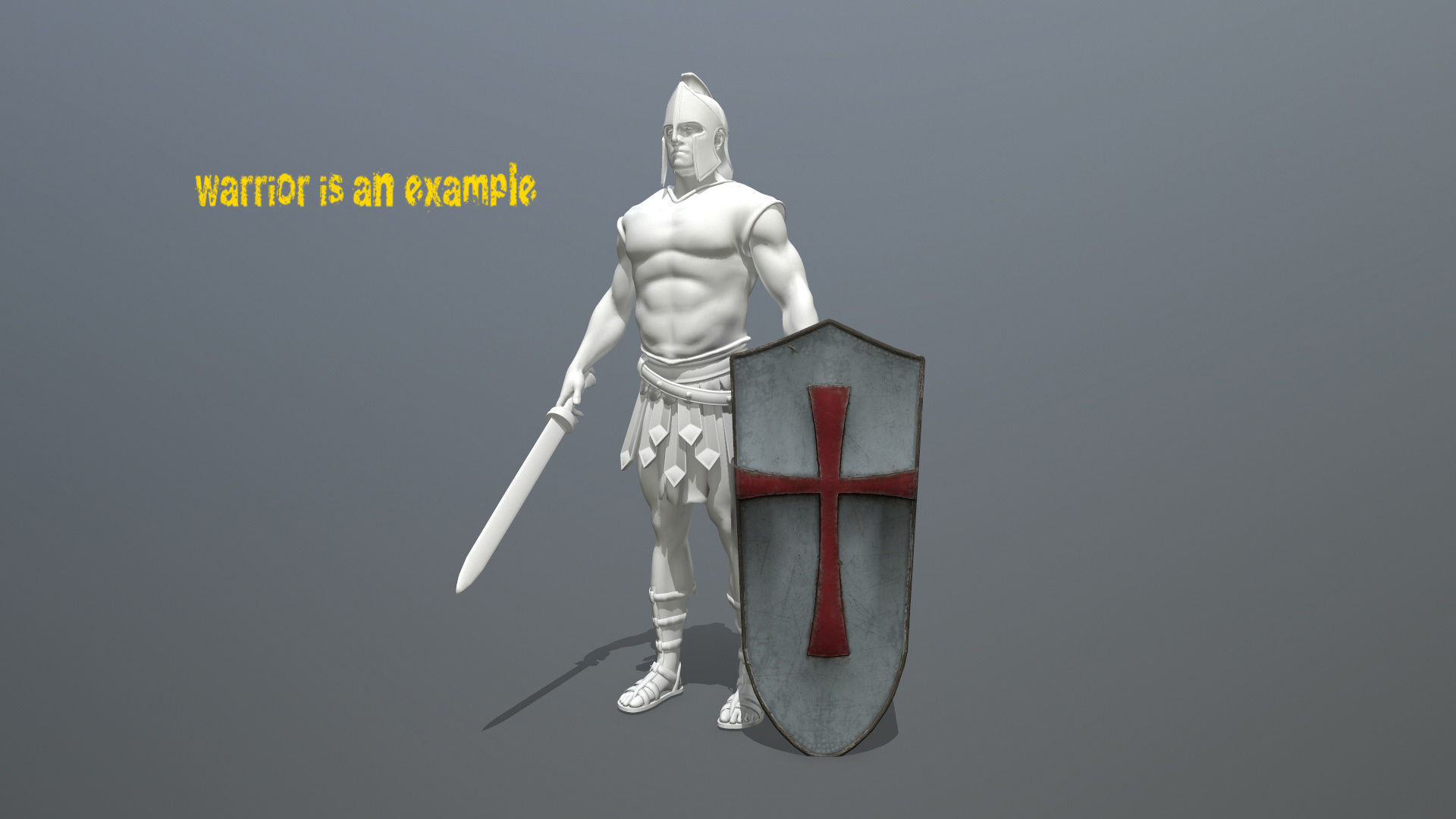 shield set man holding sword and Low-poly 3D model_14