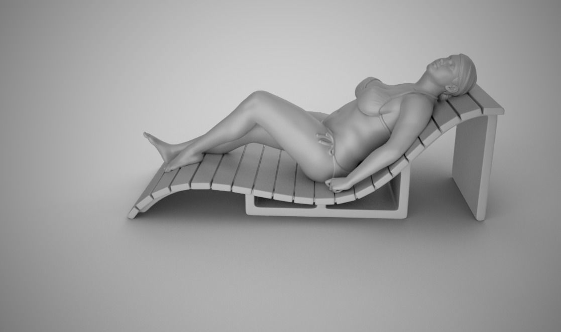 Woman on the Sunbed 3D print model_3